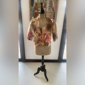ALBERTO MAKALI | Floral Brown and Pink Women's Top
